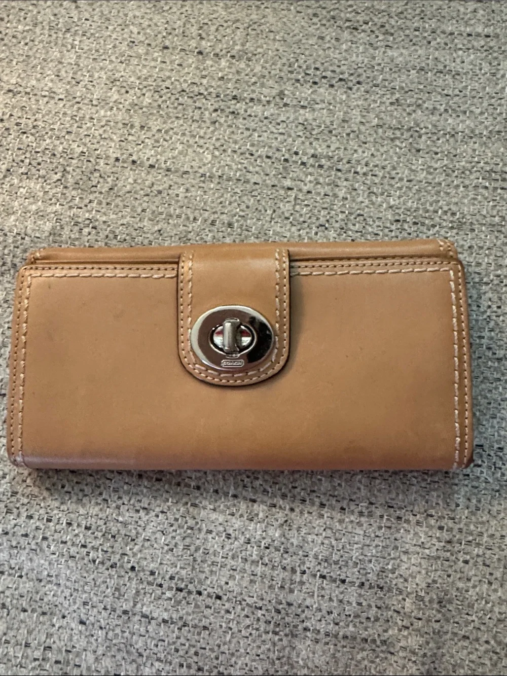 Coach Saddle Brown Leather Fold Wallet